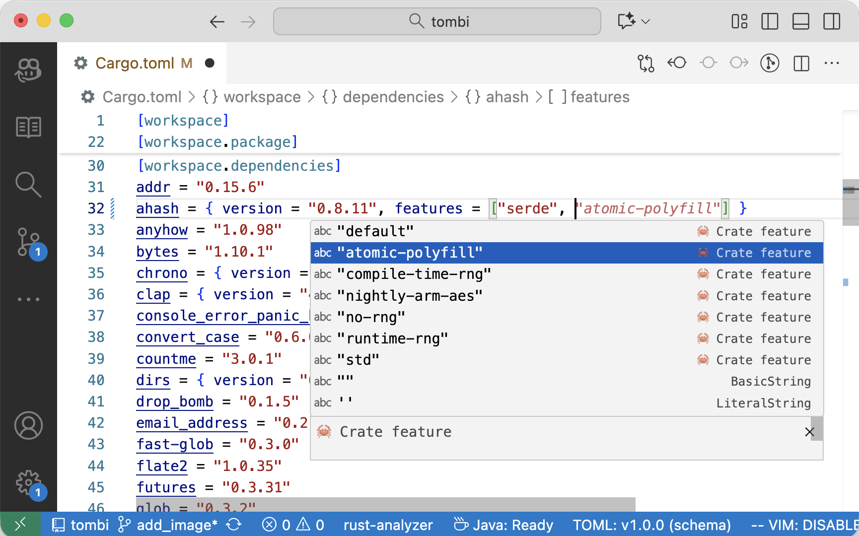 Crate Feature Completion
